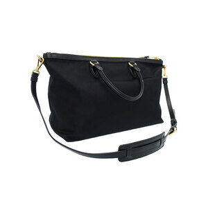 Prada Nylon Tessuto Crossbody Black Clochette Tote Leather Bag